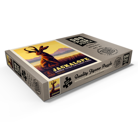 Darstellung des Puzzle Motivs Legends Of The National Parks: Grand Teton's Jackalope, Vintage Poster - Puzzleteile: 500