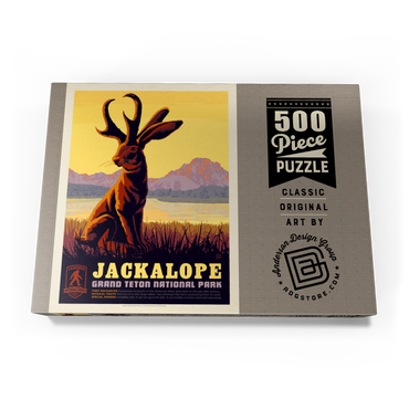 Legends Of The National Parks: Grand Teton's Jackalope, Vintage Poster 500 Puzzle Schachtel Ansicht3