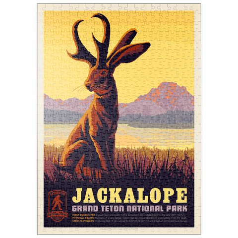 puzzleplate Legends Of The National Parks: Grand Teton's Jackalope, Vintage Poster 500 Puzzle