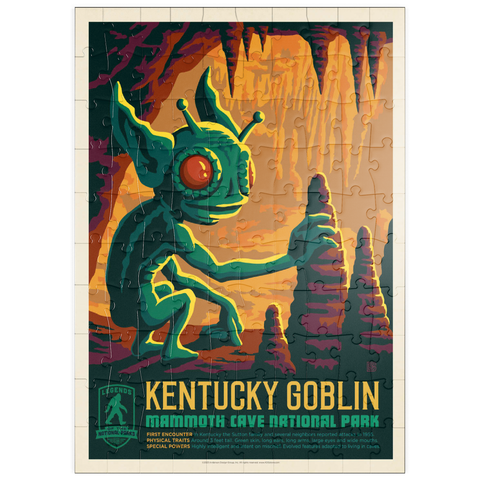 puzzleplate Legends Of The National Parks: Mammoth Cave's Kentucky Goblin, Vintage Poster 100 Puzzle