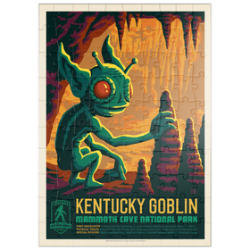 Darstellung des Puzzle Motivs Legends Of The National Parks: Mammoth Cave's Kentucky Goblin, Vintage Poster - Puzzleteile: 100
