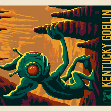 Legends Of The National Parks: Mammoth Cave's Kentucky Goblin, Vintage Poster 200 Puzzle 3D Modell