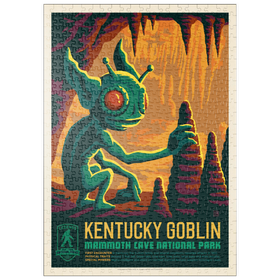 Darstellung des Puzzle Motivs Legends Of The National Parks: Mammoth Cave's Kentucky Goblin, Vintage Poster - Puzzleteile: 500