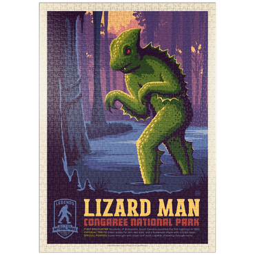 puzzleplate Legends Of The National Parks: Congaree's Lizard Man, Vintage Poster 1000 Puzzle