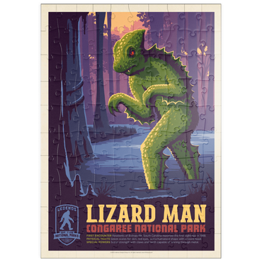 puzzleplate Legends Of The National Parks: Congaree's Lizard Man, Vintage Poster 100 Puzzle