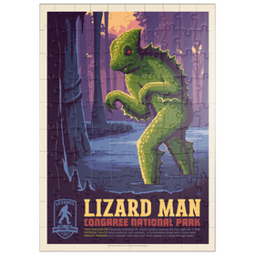 Darstellung des Puzzle Motivs Legends Of The National Parks: Congaree's Lizard Man, Vintage Poster - Puzzleteile: 100