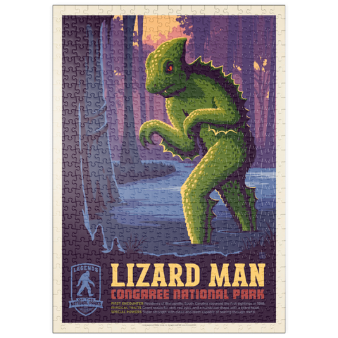 puzzleplate Legends Of The National Parks: Congaree's Lizard Man, Vintage Poster 500 Puzzle