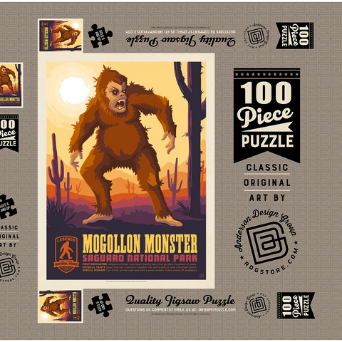 Legends Of The National Parks: Saguaro's Mogollon Monster, Vintage Poster 100 Puzzle Schachtel 3D Modell
