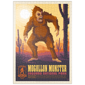Darstellung des Puzzle Motivs Legends Of The National Parks: Saguaro's Mogollon Monster, Vintage Poster - Puzzleteile: 500