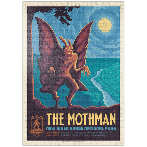 puzzleplate Legends Of The National Parks: New River Gorge's MothMan, Vintage Poster 1000 Puzzle