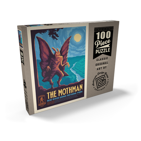 Legends Of The National Parks: New River Gorge's MothMan, Vintage Poster 100 Puzzle Schachtel Ansicht2