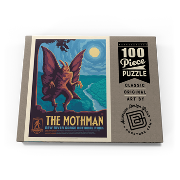 Legends Of The National Parks: New River Gorge's MothMan, Vintage Poster 100 Puzzle Schachtel Ansicht3