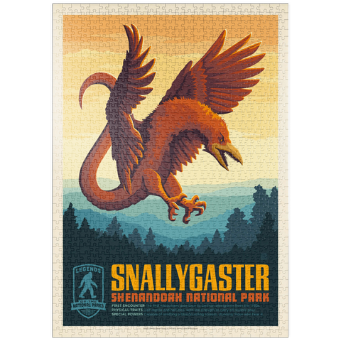 puzzleplate Legends Of The National Parks: Shenandoah's Snallygaster, Vintage Poster 1000 Puzzle