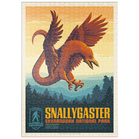 Darstellung des Puzzle Motivs Legends Of The National Parks: Shenandoah's Snallygaster, Vintage Poster - Puzzleteile: 500