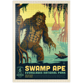 Darstellung des Puzzle-Motivs Legends Of The National Parks: Everglade's Swamp Ape, Vintage Poster – Puzzleteile: 1000