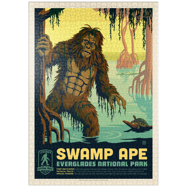 puzzleplate Legends Of The National Parks: Everglade's Swamp Ape, Vintage Poster 1000 Puzzle