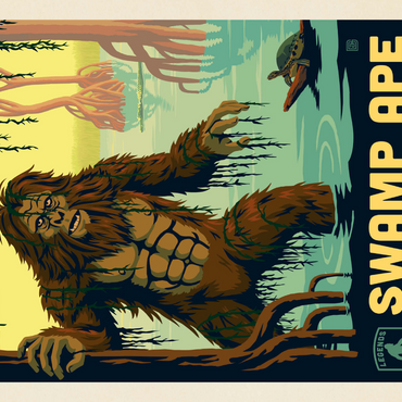Legends Of The National Parks: Everglade's Swamp Ape, Vintage Poster 1000 Puzzle 3D Modell