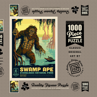 Legends Of The National Parks: Everglade's Swamp Ape, Vintage Poster 1000 Puzzle Schachtel 3D Modell