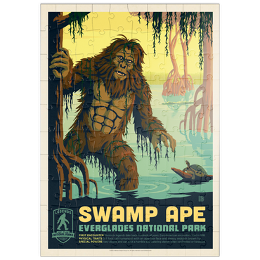 puzzleplate Legends Of The National Parks: Everglade's Swamp Ape, Vintage Poster 100 Puzzle