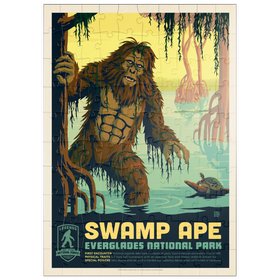 Darstellung des Puzzle Motivs Legends Of The National Parks: Everglade's Swamp Ape, Vintage Poster - Puzzleteile: 100