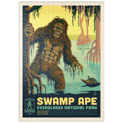 puzzleplate Legends Of The National Parks: Everglade's Swamp Ape, Vintage Poster 500 Puzzle