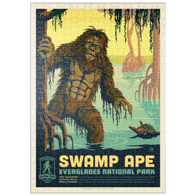 Darstellung des Puzzle Motivs Legends Of The National Parks: Everglade's Swamp Ape, Vintage Poster - Puzzleteile: 500