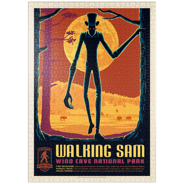 puzzleplate Legends Of The National Parks: Wind Cave's Walking Sam, Vintage Poster 1000 Puzzle
