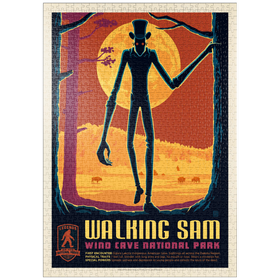 Darstellung des Puzzle Motivs Legends Of The National Parks: Wind Cave's Walking Sam, Vintage Poster - Puzzleteile: 1000