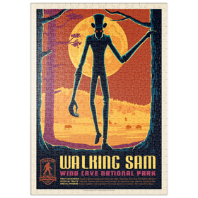 Darstellung des Puzzle Motivs Legends Of The National Parks: Wind Cave's Walking Sam, Vintage Poster - Puzzleteile: 500