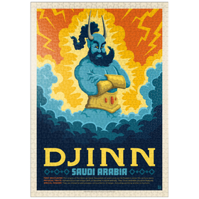 Darstellung des Puzzle Motivs Mythical Creatures: Djinn (Saudi-Arabien), Vintage Poster - Puzzleteile: 1000