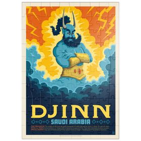 Darstellung des Puzzle Motivs Mythical Creatures: Djinn (Saudi-Arabien), Vintage Poster - Puzzleteile: 100