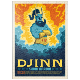 Darstellung des Puzzle Motivs Mythical Creatures: Djinn (Saudi-Arabien), Vintage Poster - Puzzleteile: 500