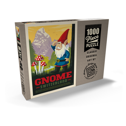 Mythical Creatures: Gnome (Switzerland), Vintage Poster 1000 Puzzle Schachtel Ansicht2