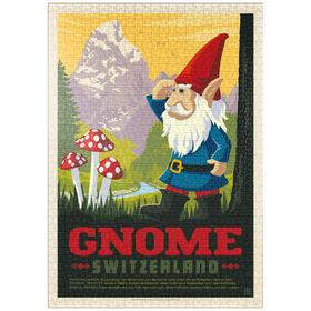 Darstellung des Puzzle Motivs Mythical Creatures: Gnome (Schweiz), Vintage Poster - Puzzleteile: 1000