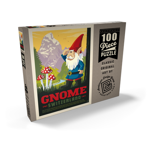 Mythical Creatures: Gnome (Switzerland), Vintage Poster 100 Puzzle Schachtel Ansicht2