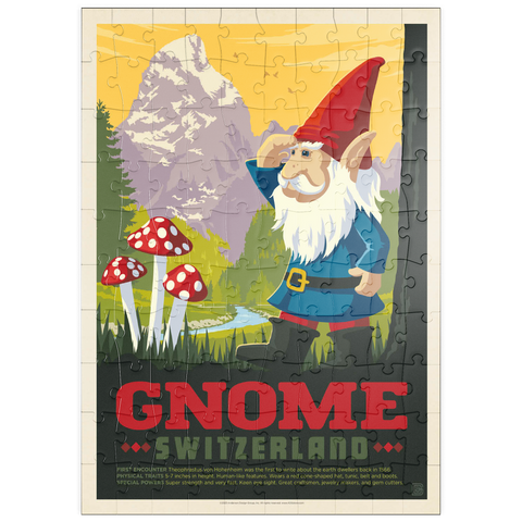 puzzleplate Mythical Creatures: Gnome (Switzerland), Vintage Poster 100 Puzzle