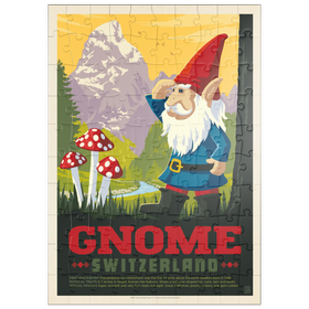 Darstellung des Puzzle Motivs Mythical Creatures: Gnome (Schweiz), Vintage Poster - Puzzleteile: 100