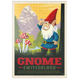 Darstellung des Puzzle Motivs Mythical Creatures: Gnome (Schweiz), Vintage Poster - Puzzleteile: 500