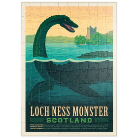 Darstellung des Puzzle Motivs Mythical Creatures: Loch Ness Monster, Vintage Poster - Puzzleteile: 100
