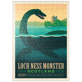 Darstellung des Puzzle Motivs Mythical Creatures: Loch Ness Monster, Vintage Poster - Puzzleteile: 200