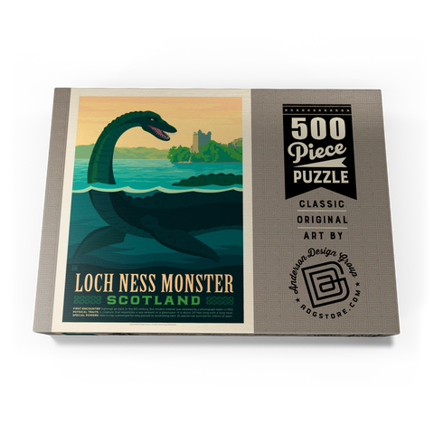 Mythical Creatures: Loch Ness Monster, Vintage Poster 500 Puzzle Schachtel Ansicht3