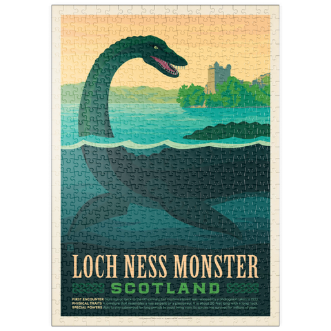 puzzleplate Mythical Creatures: Loch Ness Monster, Vintage Poster 500 Puzzle