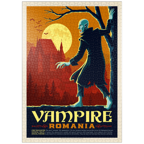 puzzleplate Mythical Creatures: Vampire (Romania), Vintage Poster 1000 Puzzle