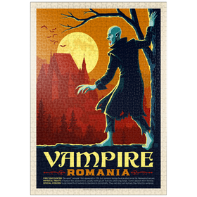 Darstellung des Puzzle Motivs Mythical Creatures: Vampire (Rumänien), Vintage Poster - Puzzleteile: 1000