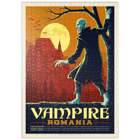 puzzleplate Mythical Creatures: Vampire (Romania), Vintage Poster 500 Puzzle