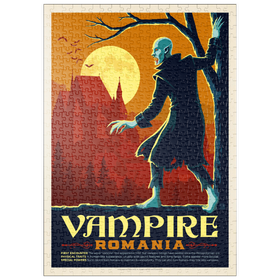 Darstellung des Puzzle Motivs Mythical Creatures: Vampire (Rumänien), Vintage Poster - Puzzleteile: 500