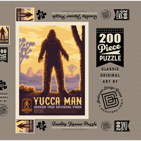 Legends Of The National Parks: Joshua Tree's Yucca Man, Vintage Poster 200 Puzzle Schachtel 3D Modell