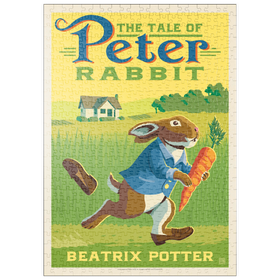 Darstellung des Puzzle Motivs Die Geschichte von Peter Hase: Beatrix Potter, Vintage Poster - Puzzleteile: 500