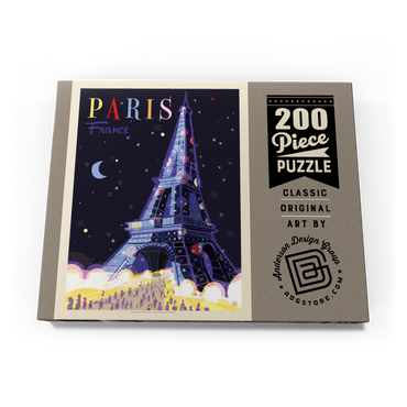 France: Paris, Eiffel Tower At Night (Mod Design), Vintage Poster 200 Puzzle Schachtel Ansicht3
