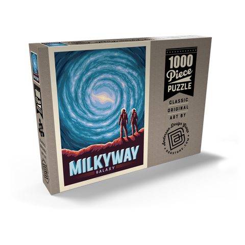 Milky Way Galaxy, Vintage Poster 1000 Puzzle Schachtel Ansicht2
